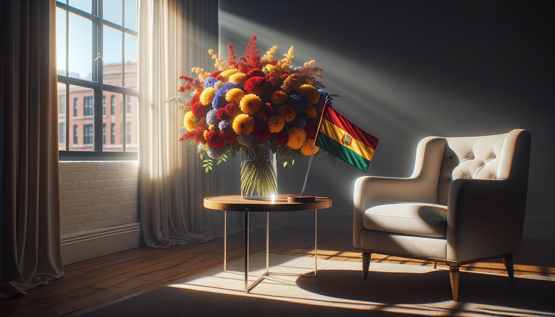 Send flowers to Bolivia – flower bouquet inspired by Bolivia's national colours