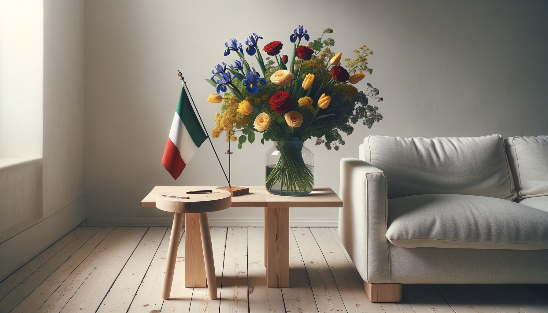 Send flowers to Italy – flower bouquet inspired by Italy's national colours