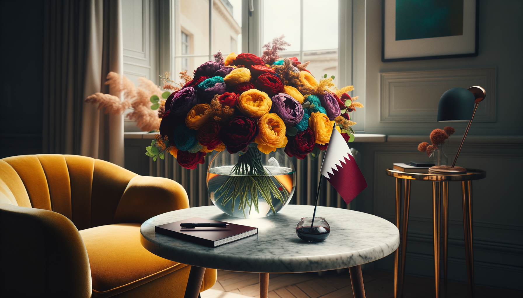 Send flowers to Qatar – flower bouquet inspired by Qatar's national colours